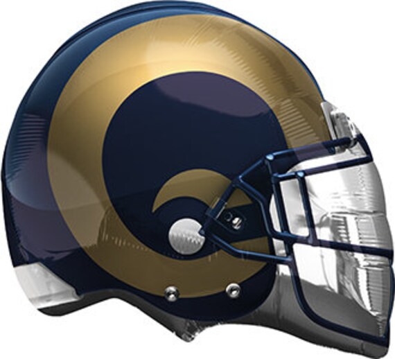 Rams Jumbo Balloon. Football Party, Helmet Foil Balloon, Mylar Party Supply