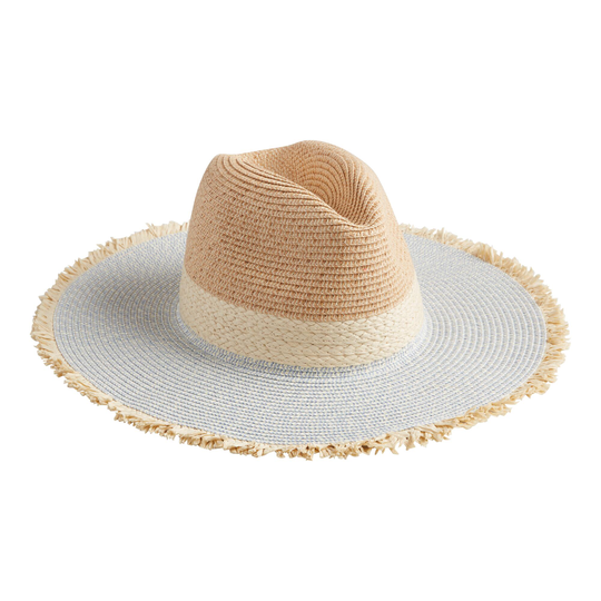 Blue And Natural Straw Rancher Hat by World Market
