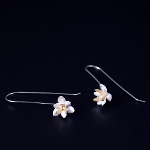 Flower Earrings, Floral Statement Cute Dangle Unique Aesthetic Bridesmaid Everyday Earrings Gifts
