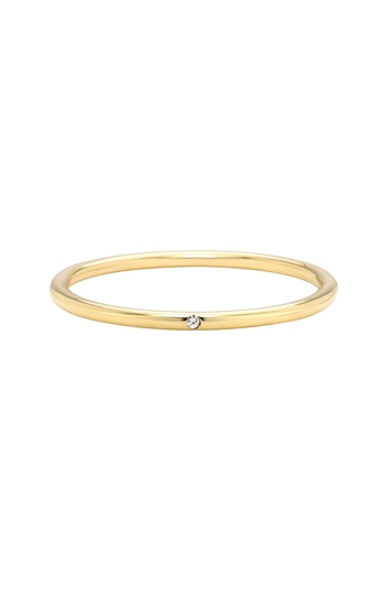 14K Gold Band With Tiny Diamond