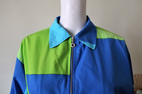 Vintage Marimekko Ritva Falla Cotton Zipper Jacket Color-Blocking Check 1990S 90S 2000S 00S Made in Finland