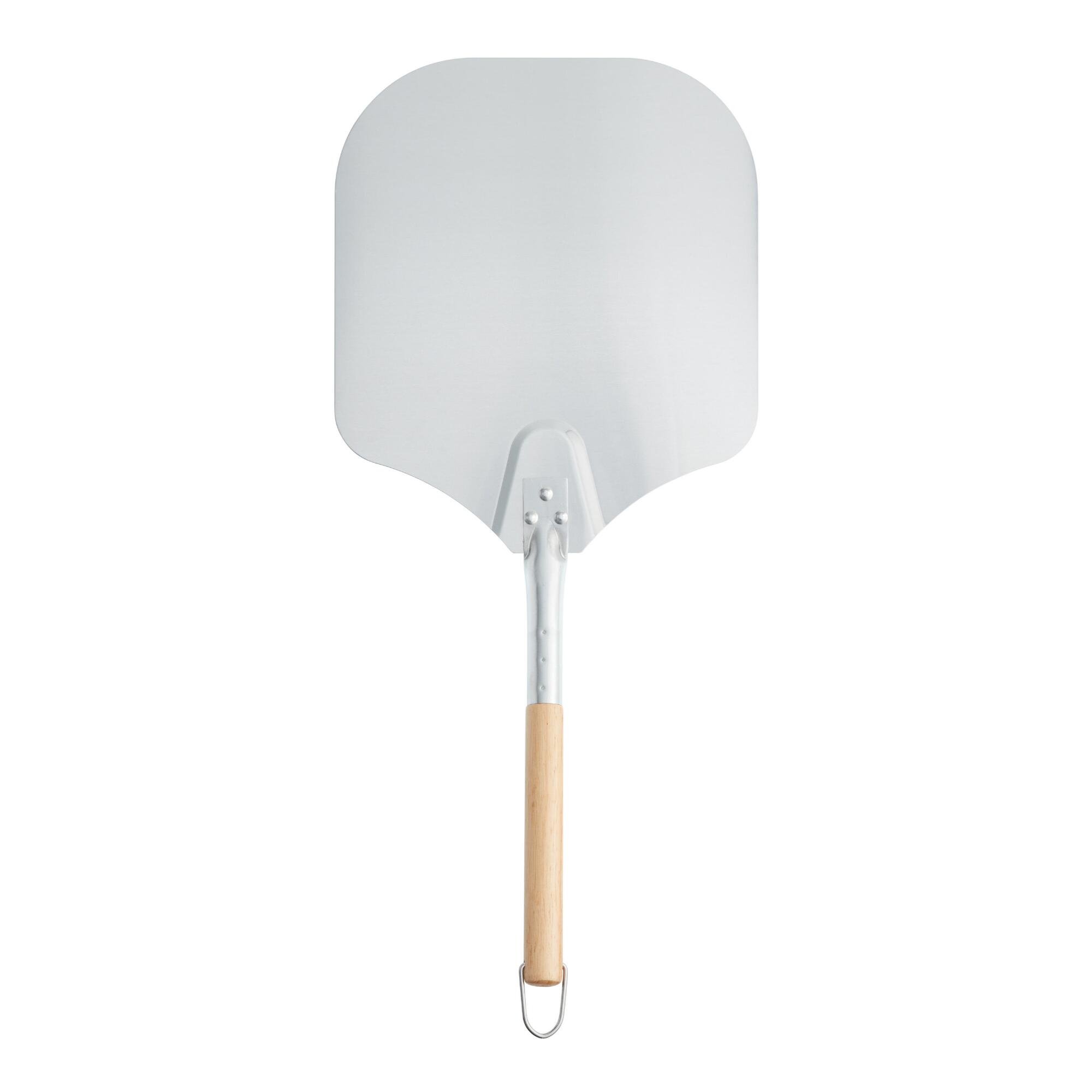 Aluminum and Wood Pizza Peel: Silver by World Market