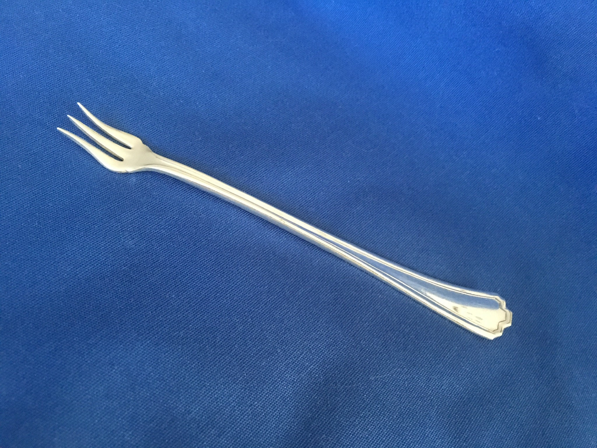 Rcco A1 Cocktail Seafood Fork, Manchester 1923 Pattern, Silverplated Pickle Olive Serving International Silver