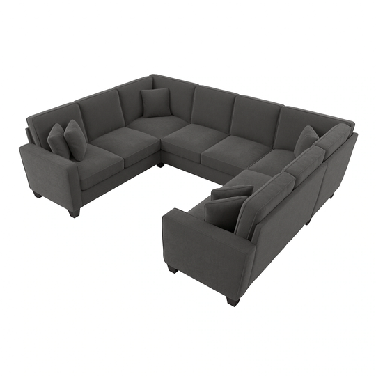 Bush Furniture Stockton Modern Charcoal Gray Herringbone Polyester/Blend Sectional | SNY112SCGH-03K