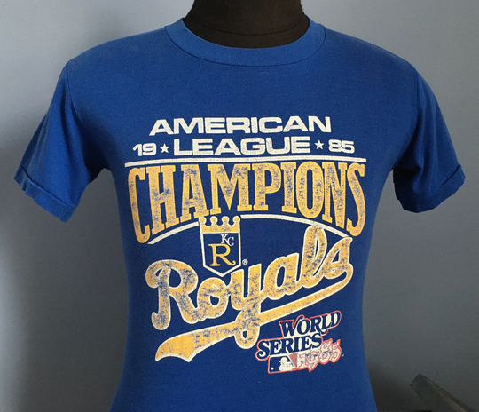 80S Vintage Kansas City Royals 1985 World Series American League Champions Mlb Baseball T-Shirt - Small