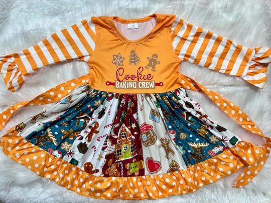 Christmas Baking Cookies Twirly Dress