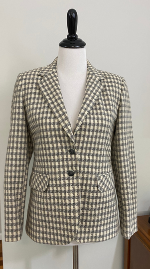 1980S Gray Houndstooth Wool Blend Union Made Panther Blazer