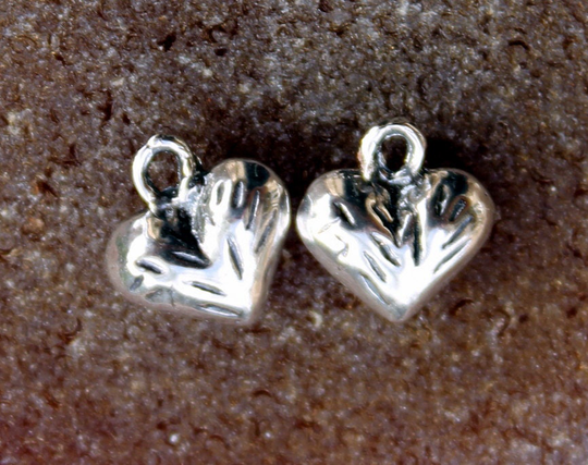 Charm Heart Puffy Little Sterling Silver