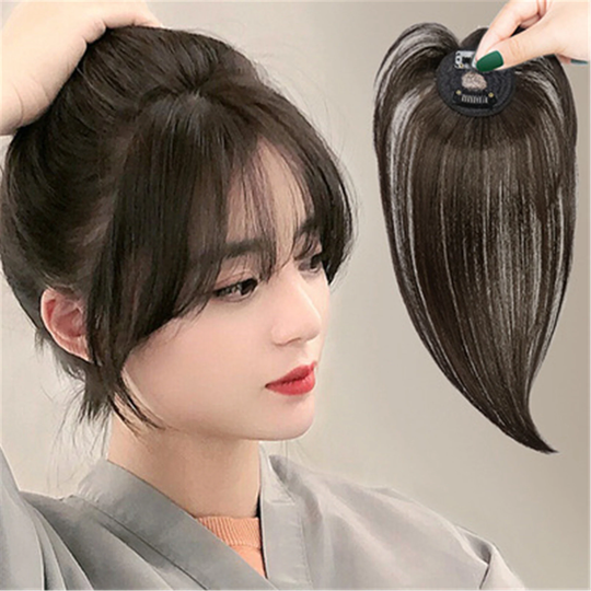 Clip in Bangs Human Hair Extensions, Natural Air Bangs, Piece French For Women, Chocolate Pieces