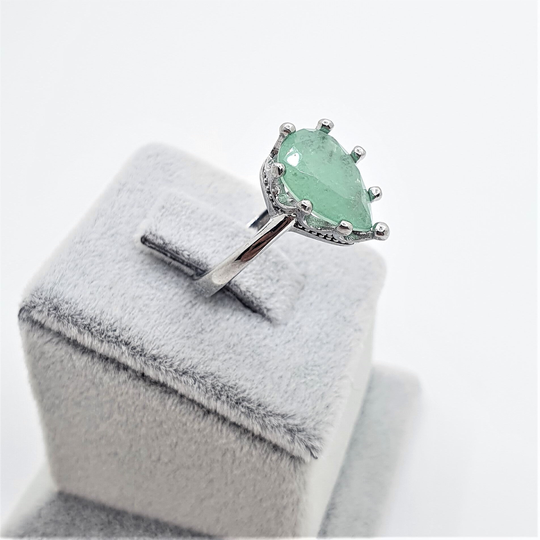 925 Sterling Silver Natural Ice Green Gemstone Paraiba Tourmaline Drop Rings, Neon Gift For Women, For Her