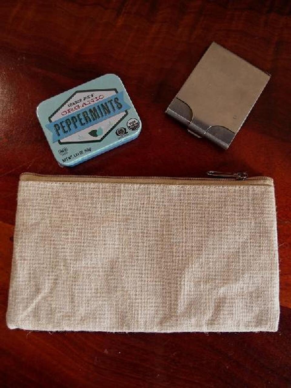 Jute Blend Flat Zipper Pouch, Travel Makeup Bag, Diy Jute Personalizable Bridesmaid Burlap Bag