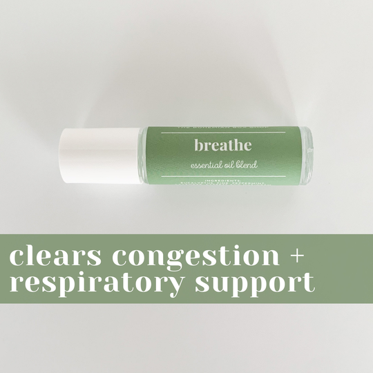 Breathe Essential Oil Blend Roller Bottle/Aromatherapy For Respiratory Support