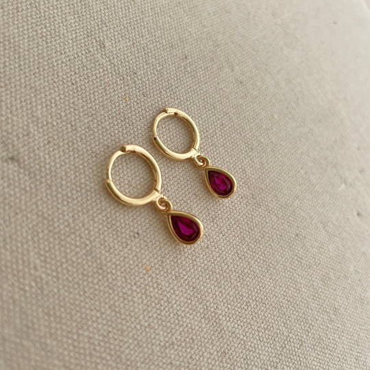 sterling Silver Gold Drop Hoop Earring Endless Hoops Earrings 21mm