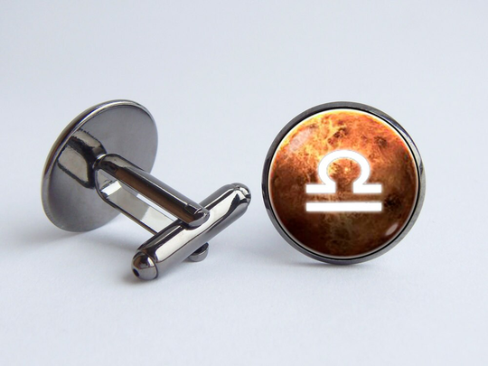 Libra Cufflinks Birth Sign Personalized Jewelry Constellation Zodiac Custom Cuff Links Boyfriend Gift Horoscope