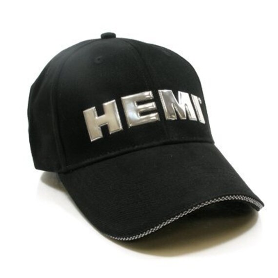 Hemi Liquid Metal Look Black Baseball Cap For Dodge Jeep Ram