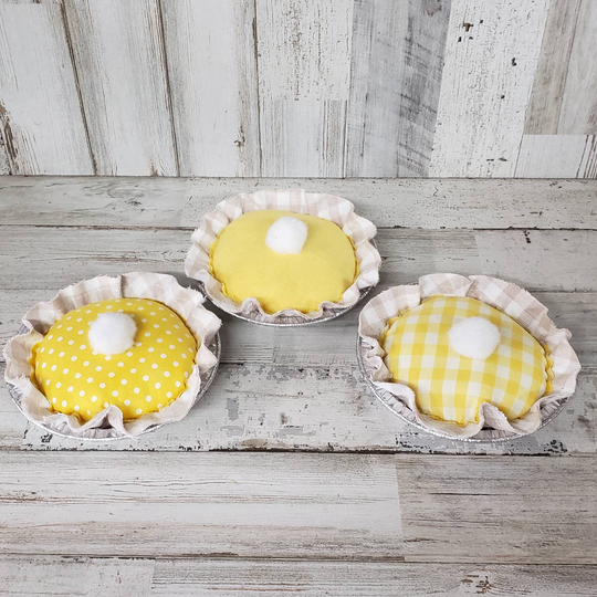 Fabric Lemon Meringue Pie, Decor, Tiered Tray Lemons, Plush Lemon, Spring Decor