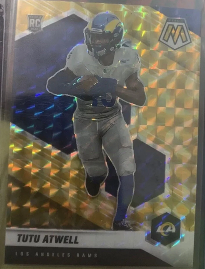 Tutu Atwell 2021 Rookie Card Nflpanini Mosaic Rare Reactive Yellow Prizm Mint Collectible Rams Star Wr Christmas Gift For Him Or Her