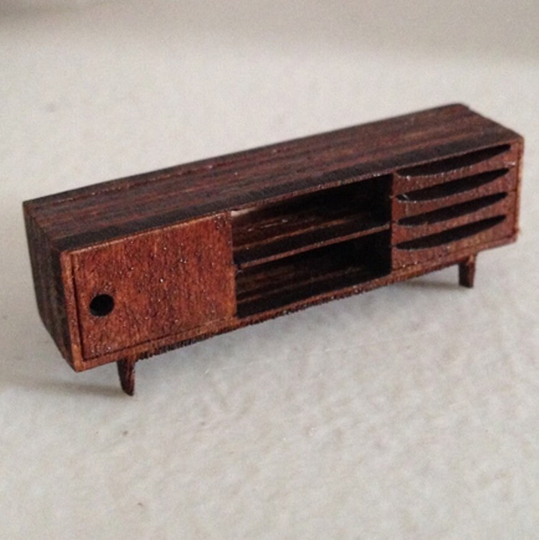 Dollhouse Miniature Quarter Scale Mid Century Modern Sideboard Kit 148