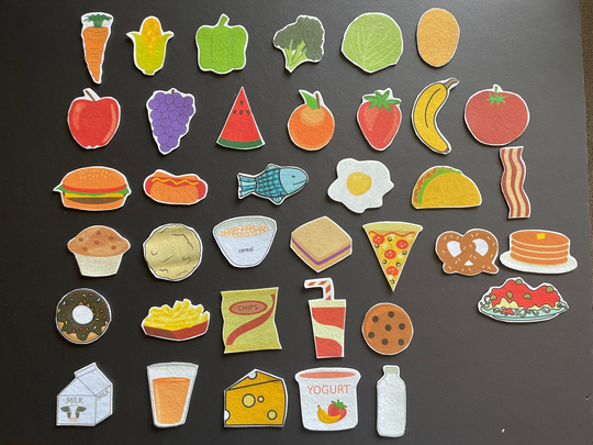 Food Felt Set// Plate // Flannel Board Set Preschool Creative Play Dramatic Cooking House Area