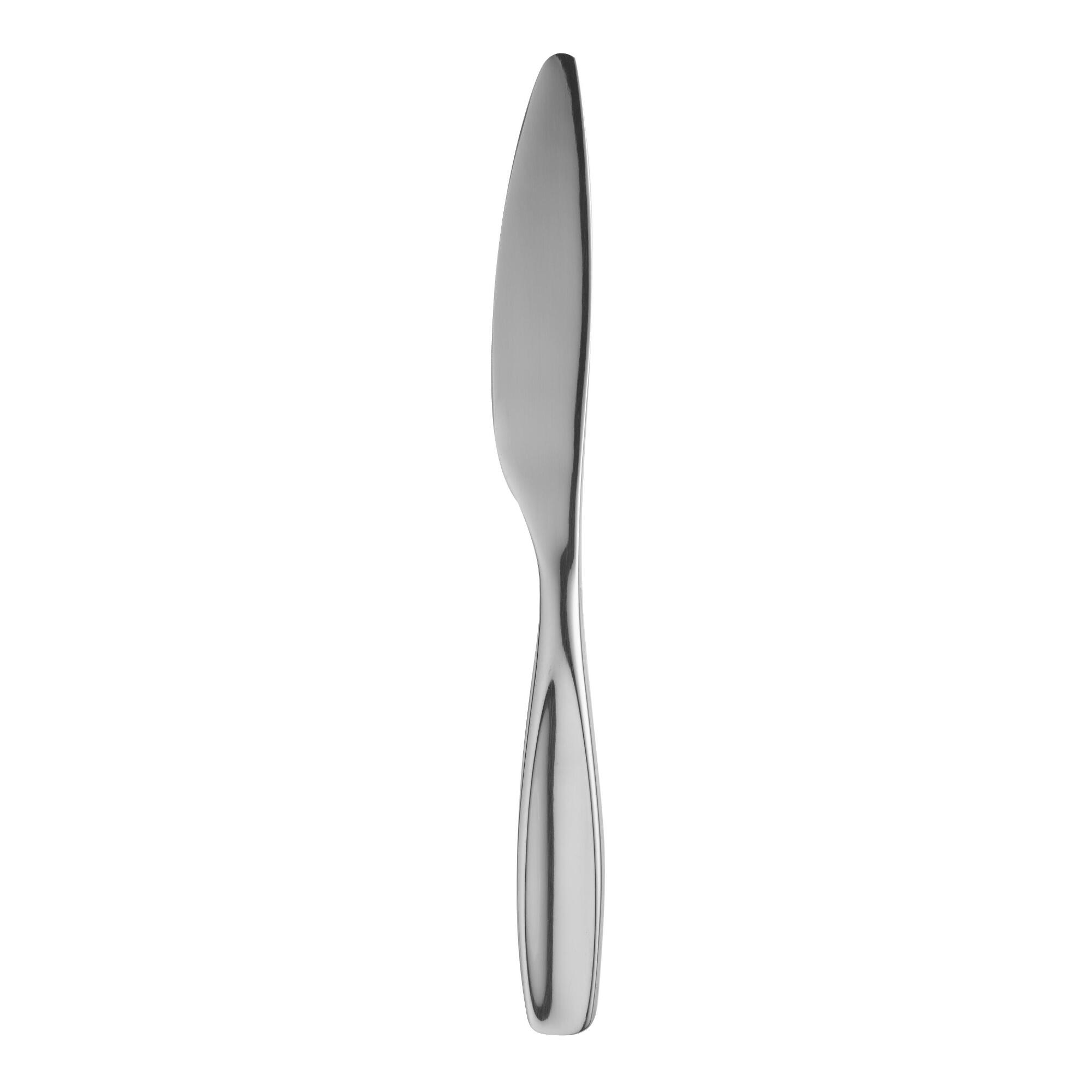 Luna Dinner Knives Set of 4: Silver - Stainless Steel by World Market