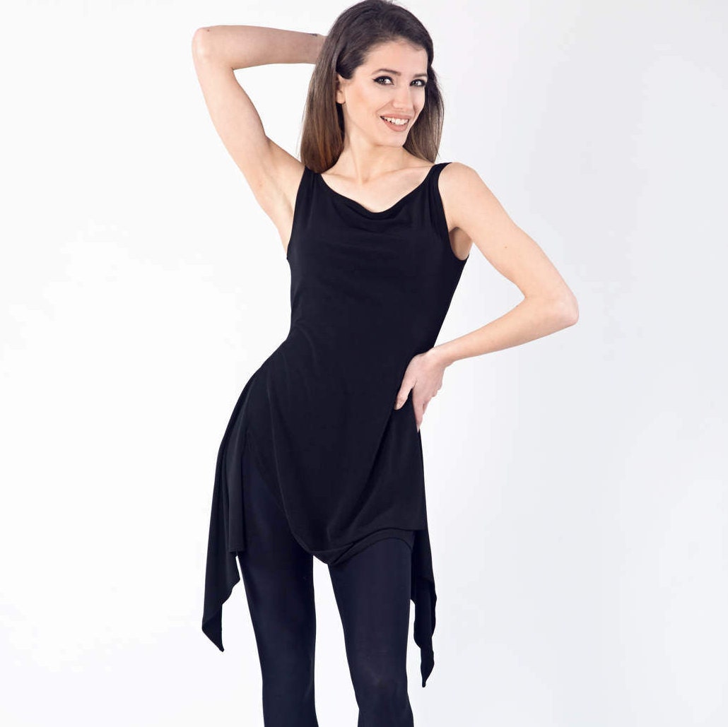 Black Tunic Dress, Top, Blouse, Loose Extravagant Tunic, Women's Wear, Elegant Casual Oversize