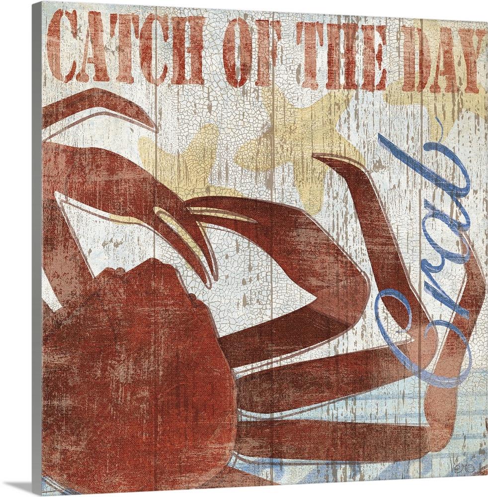 GreatBigCanvas Seafood I by Veronique Charron 36-in H x 36-in W Abstract Print on Canvas | 1927022-24-36X36