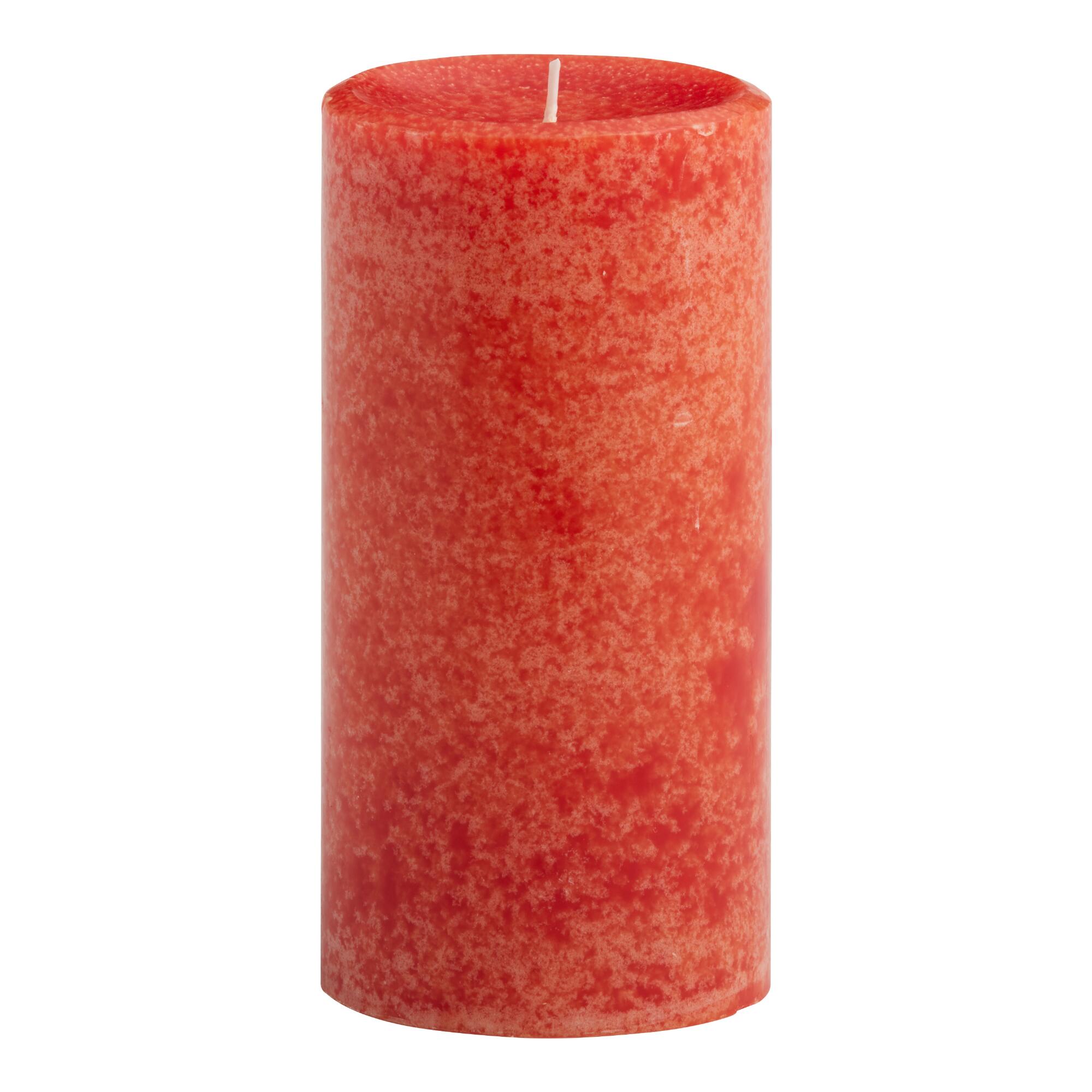 3x6 Fireside Pumpkin Mottled Pillar Candle: Orange - Scented Wax by World Market