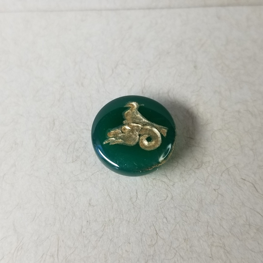 Ram With Dove - 14mm Green Onyx