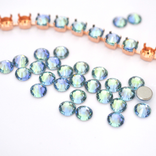 Provence Lavender Chrysolite Blend - 40Ss 8mm 2088 Flatback Barton Crystal Fits Cup Chain Multiple Pack Sizes Available