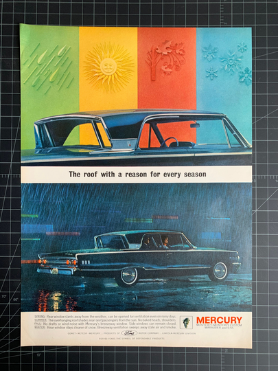 Vintage 1960S Mercury Monterey Print Ad