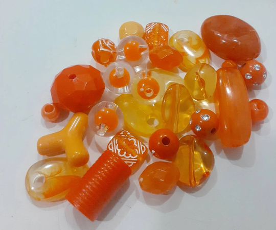 20Gr/Bag Orange Small Mix Beads, Bead Soup Mix, Acrylic Resin Jewelry Making Supplies Keelaubeadz