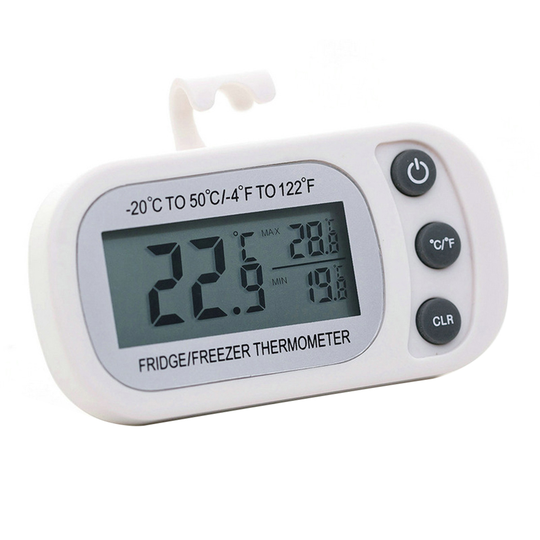 Refrigerator Hanging LCD Screen Digital Thermometer Waterproof Temperature Gauge - white