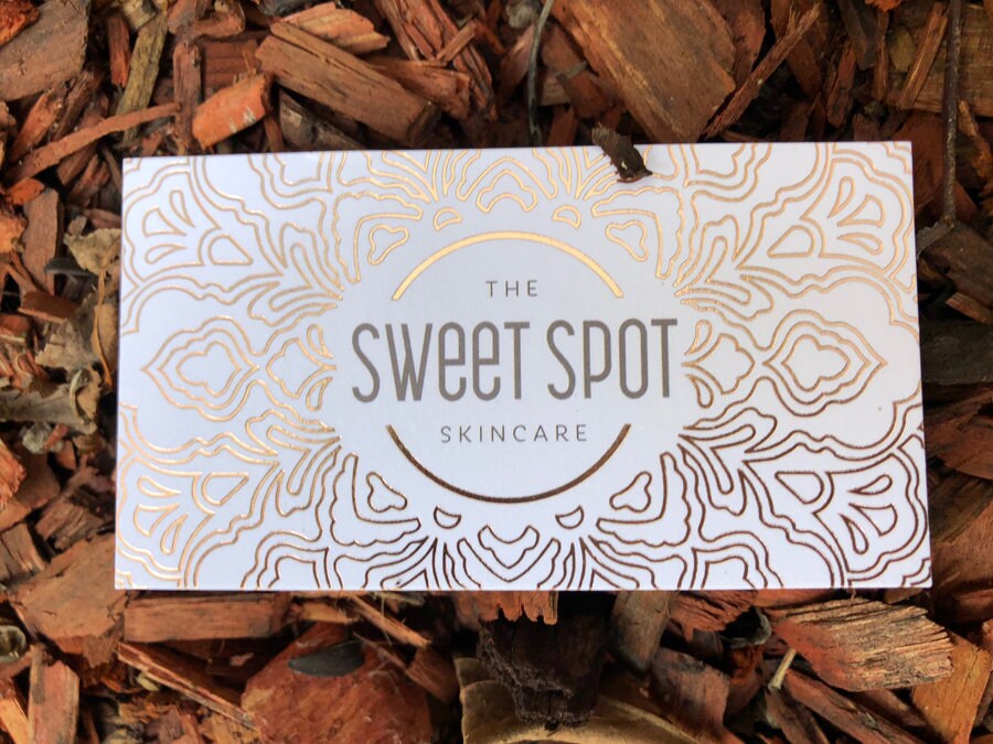 100 Business Cards Hang Tags - 32Pt White Uncoated Stock Gold Metallic Foil Rose Silver 3.5x2 Custom Printed Personal Logo"