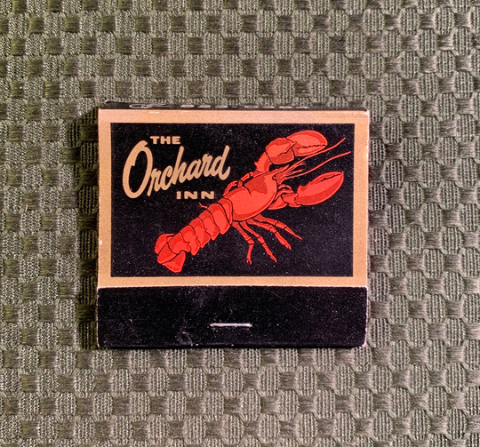 Vintage Matchbook, Orchard Inn, Seafood, Restaurant, Towson, Maryland, Lobster, with 30 Match Sticks, Free Ship in Usa