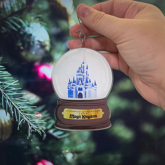 Wdw Parks Snowglobe Acrylic Ornament