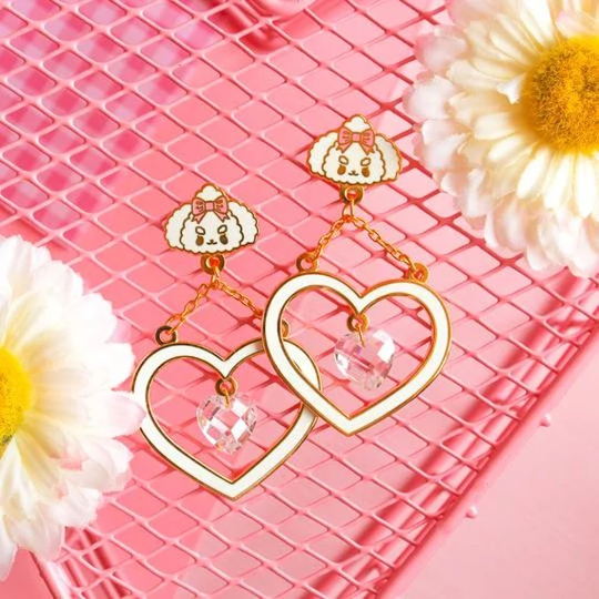 Fluffy Rhinestone Earrings