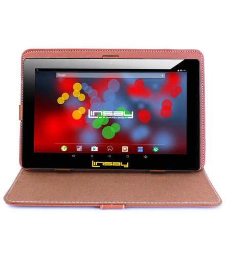 LINSAY 10.1-in Wi-fi Only Android 11 Tablet with Accessories with Case Included;; | F10XIPSBCLBROWN