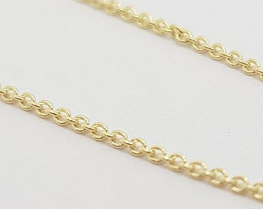 Thin 16'' Rolo Chain Necklace, 14K Gold Thick Chain, 0.7mm Thick
