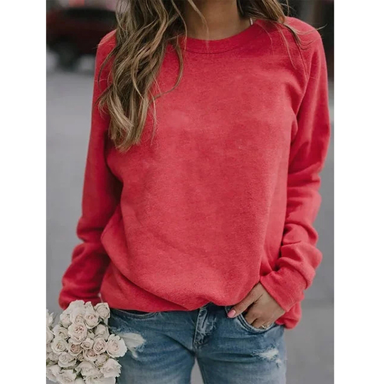 Long Sleeve Cotton-Blend Shirts & Tops - Red, L
