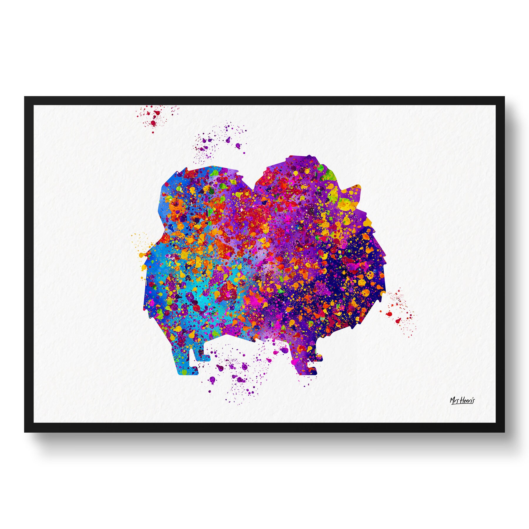 Pomeranian Watercolour Dog Print - Splash Veterinary Decor Gift Illustration Framed & Unframed Wall Art For Lovers & Vets