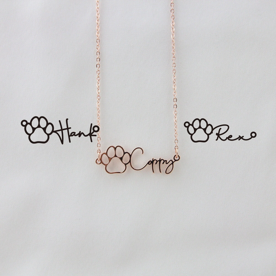 Custom Dog Paw Necklace With Name, Personalized Animal Pet Memorial Gift, Necklace, Lover Gift For Her Loss