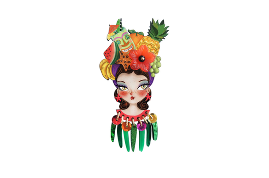 Tropical Tiki Girl Brooch