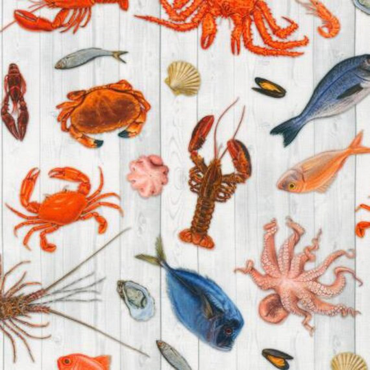 Catch Of The Day Srk-21252-1 White Seafood For Robert Kaufman