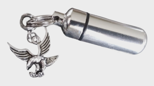 Silver Cremation Urn With American Eagle Keychain Keepsake, Memorial Jewelry, Keepsake Urn, For Human Ashes, Pet Personalized