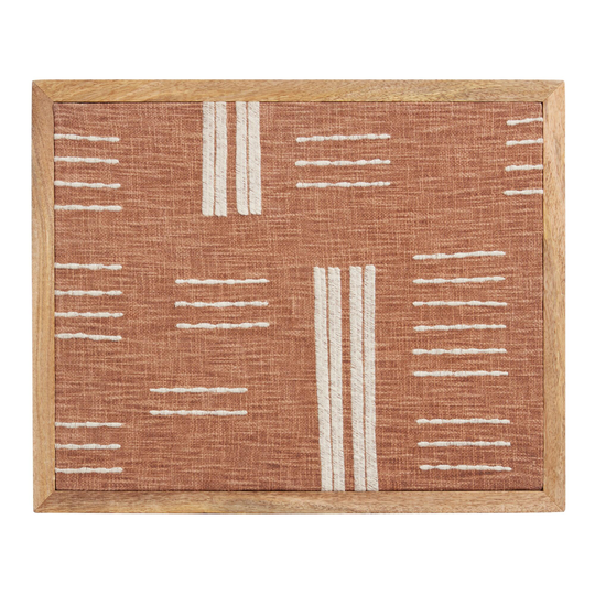 Rust And Ivory Line Woven Textile Framed Wall Decor: Orange - Natural Fiber by World Market