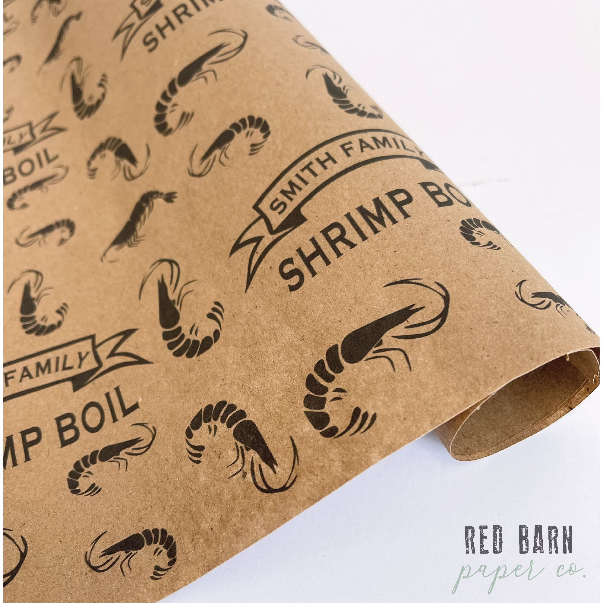 Shrimp Boil Table Runner, Personalized With Your Name