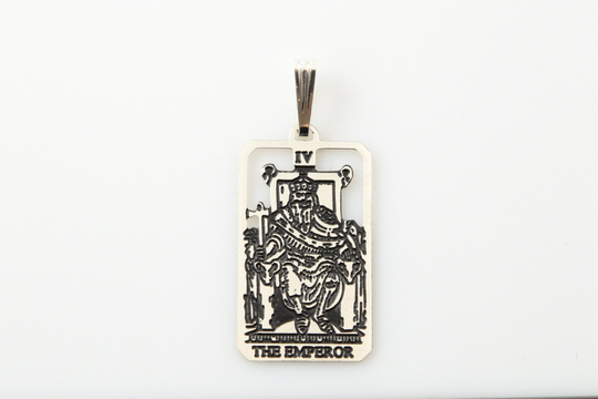 Iv Emperor Tarot Pendant .020 Gauge Sterling Silver