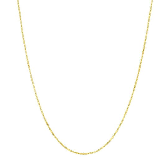 1.05mm Plain Cable Chain Necklace Real 10K Yellow Gold
