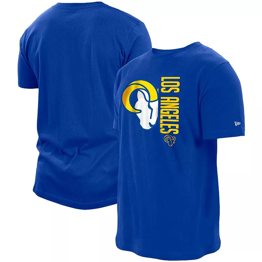 Men's New Era Royal Los Angeles Rams Split Logo 2-Hit T-Shirt, Size: Small, LAR Blue
