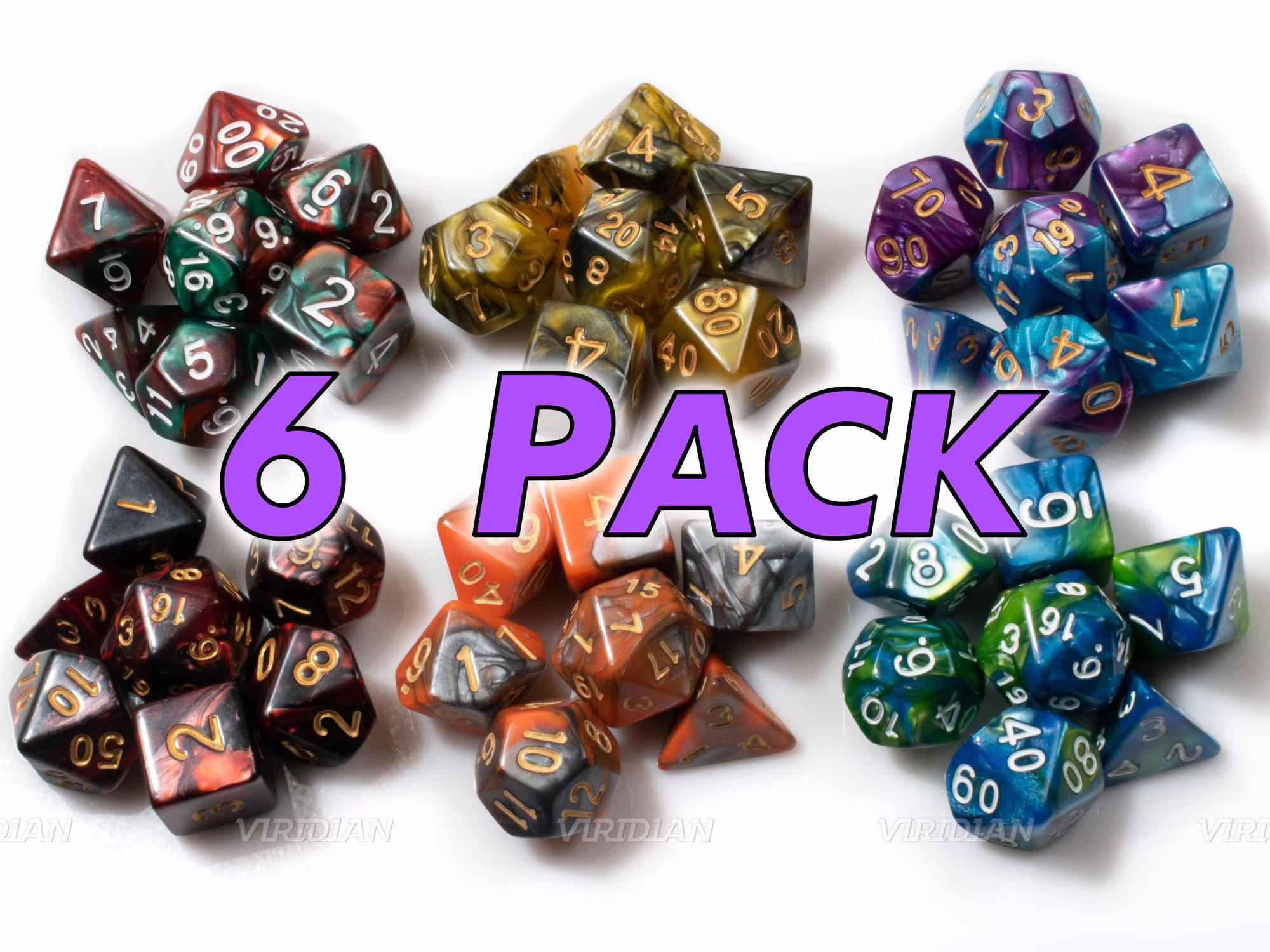 Dark Blend | Party Pack | 6 Blended Dice Sets, 42 Total